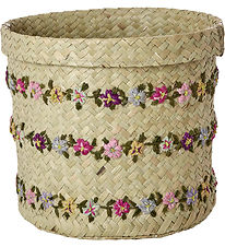 Rice Opbevaringskurv - Raffia  - Large - Flower Vines - 20x20 cm