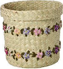 Rice Kurv - Raffia  - Small - Flower Vines - 17,5x14,5 cm - Natu
