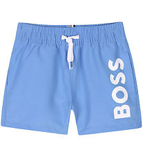 BOSS Badeshorts - Blå m. Hvid