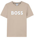 BOSS T-shirt - Stone m. Hvid