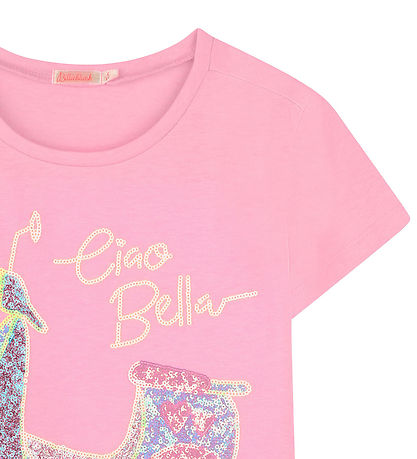 Billieblush T-shirt - Pink m. Scooter/Pailletter