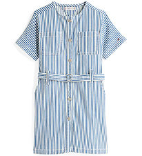 Tommy Hilfiger Kjole - Striped Denim - Blå/Hvid