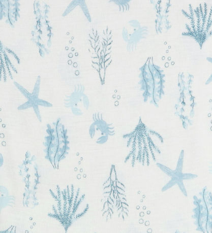 Joha Bluse - Uld - Lyseblå m. Print