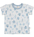 Joha T-shirt - Uld - Lyseblå m. Print
