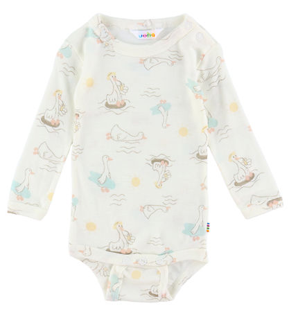 Joha Body l/æ - Uld/Silke - OffWhite m. Print