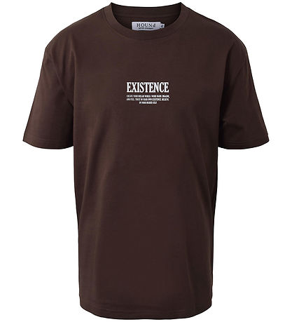 Hound T-shirt - Mørkebrun m. Print