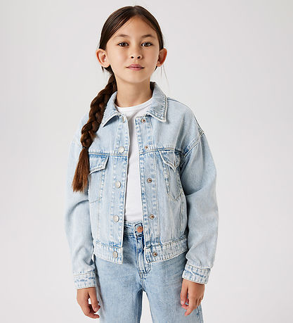 Name It Denimjakke - Noos - NkfMila - Light Blue Bleached Denim
