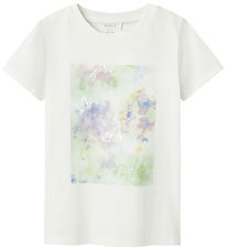Name It T-shirt - NkfBatu - Cloud Dancer/Arcadian green