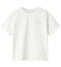 Name It T-shirt - NkfBoway - Cloud Dancer/ARCDIAN GREEN