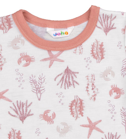 Joha T-shirt - Uld - Lyserød m. Print