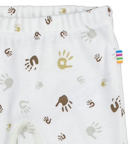 Joha Leggings m. Fødder - Off White m. Print