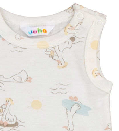 Joha Body u/æ - Uld/Silke - Off White m. Print