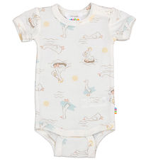 Joha Body k/æ - Uld/Silke - Off White m. Print