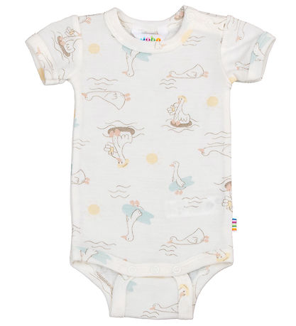 Joha Body k/æ - Uld/Silke - Off White m. Print