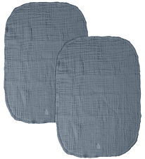 Sebra Pusleunderlag - 2-pak - Musselin - Forest Lake Blue