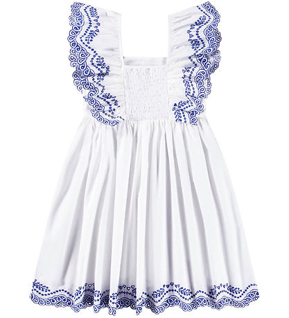 Molo Kjole - Clementine - Crisp White m. Broderinger