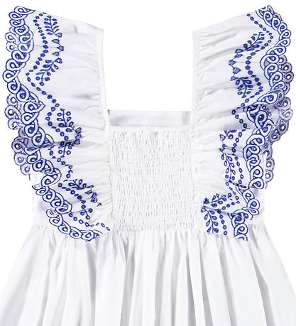 Molo Kjole - Clementine - Crisp White m. Broderinger