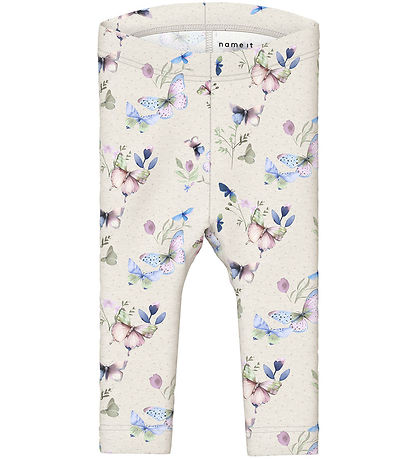 Name It Leggings - NbfBela - Peyote Melange m. Sommerfugle