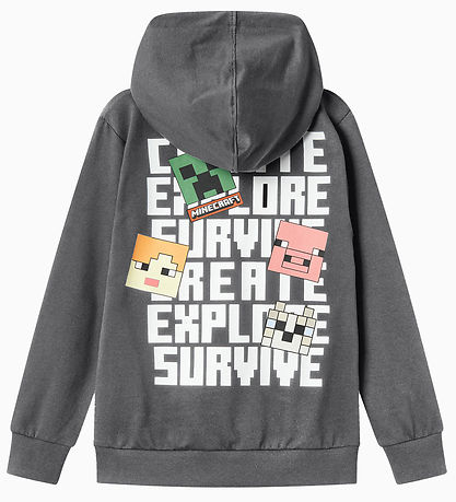 Name It Hættetrøje - NkmJacot Minecraft - Lava Smoke m. Print