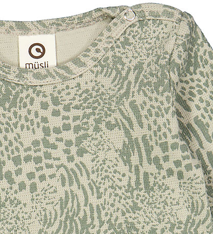 Müsli Body L/æ - Leopard - Soft Green/Runous Green