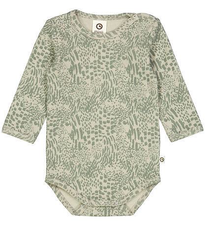 Müsli Body L/æ - Leopard - Soft Green/Runous Green