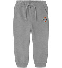Name It Sweatpants - NmmBertillo - Light Grey Melange m. Print