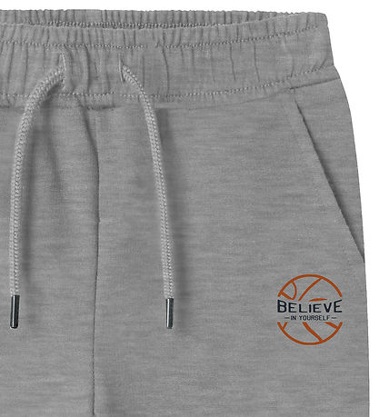 Name It Sweatpants - NmmBertillo - Light Grey Melange m. Print