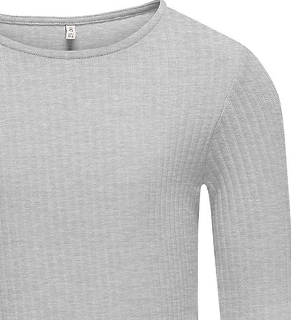 Kids Only Bluse - Noos - Rib - KogNella - Light Grey Melange