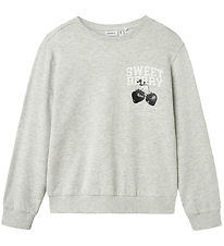 Name It Sweatshirt - NkfBukak - Light Grey Melange m. Print
