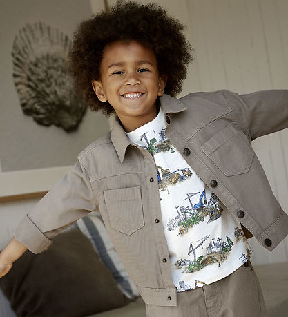 Minymo T-shirt - Marshmallow White m. Print