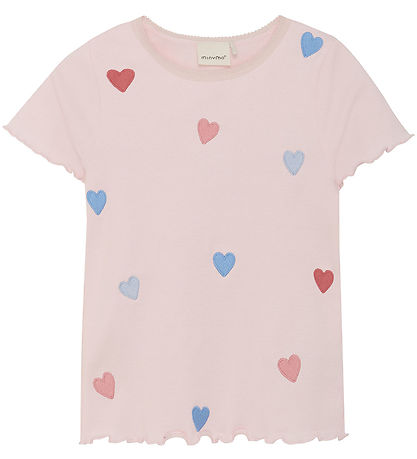 Minymo T-shirt - Pink Dogwood m. Hjerter