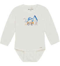 Minymo Body l/æ - Marshmallow White m. Print