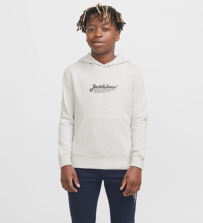 Jack & Jones Hættetrøje - JjBeau - Hvid Meleret