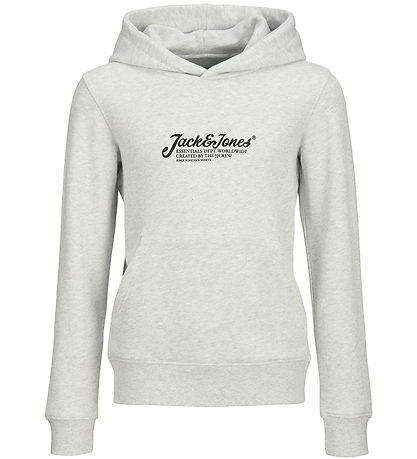 Jack & Jones Hættetrøje - JjBeau - Hvid Meleret