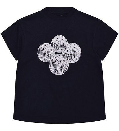 Hound T-shirt - Cropped - Navy m. Diskokugler