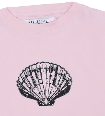 Hound T-shirt - Cropped - Soft Pink m. Muslingeskal