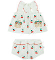 Stella McCartney Kids Sommersæt - Top/Bloomers - Ivory m. Kirseb