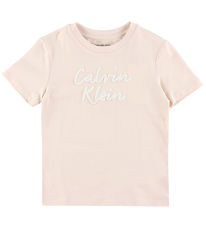 Calvin Klein T-shirt - Colour Logo - Silver Peony Pink
