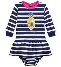 Polo Ralph Lauren Sweatkjole m. Bloomers - Navy/Hvidstribet m. B