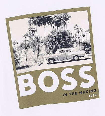 BOSS T-shirt - Hvid m. Dark Green