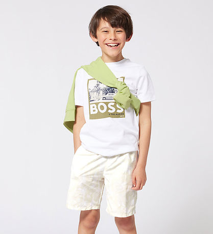 BOSS T-shirt - Hvid m. Dark Green