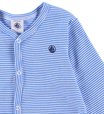 Petit Bateau Natdragt m. Fødder - Delphinium/Marshmallow