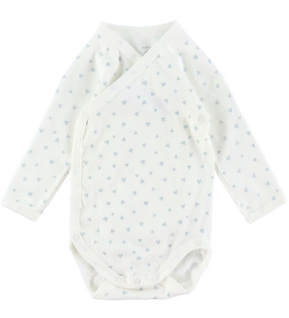 Petit Bateau Slå-om Bodyer l/æ - 3-pak - Hvid/Blå