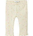 Name It Leggings - Rib - NbfRoyanna - Summer Sand m. Stjerner