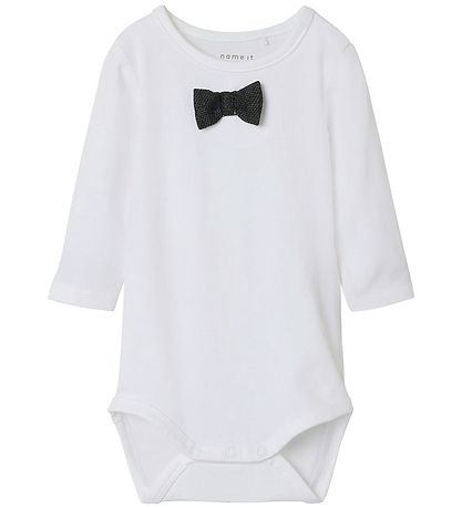 Name It Body l/æ - NbmRoxo - Bright White/Bowtie Herringbone
