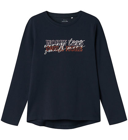 Name It Bluse - Smile More - NkfVix - Dark Sapphire m. Print