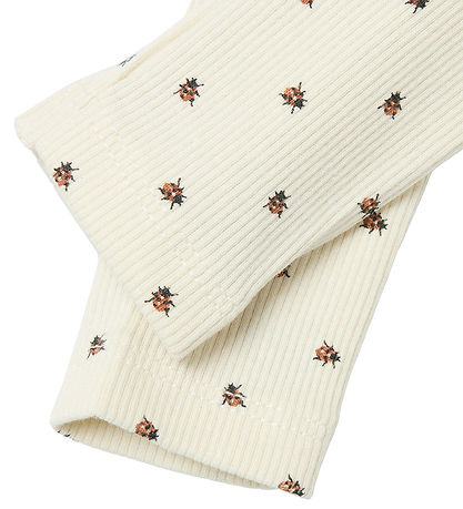 Lil Atelier Leggings - Ladybug - Slim Rib - NbnLago - Turtledove