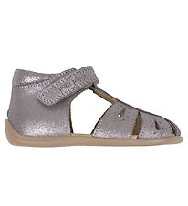Sandales Pom Pom - Gouttes de départ Velcro - Dark Rose Glitter