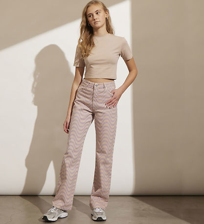 Hound Bukser - Wave Printed Denim - Lavender