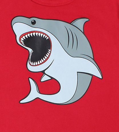DYR-Cph T-shirt - Dyrgrowl - Rød m. Hvidhaj